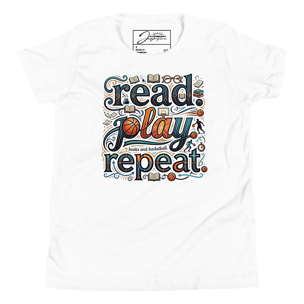 Miniatura: "Read.Play.Repeat" Unisex Youth Short Sleeve Graphic T-Shirt