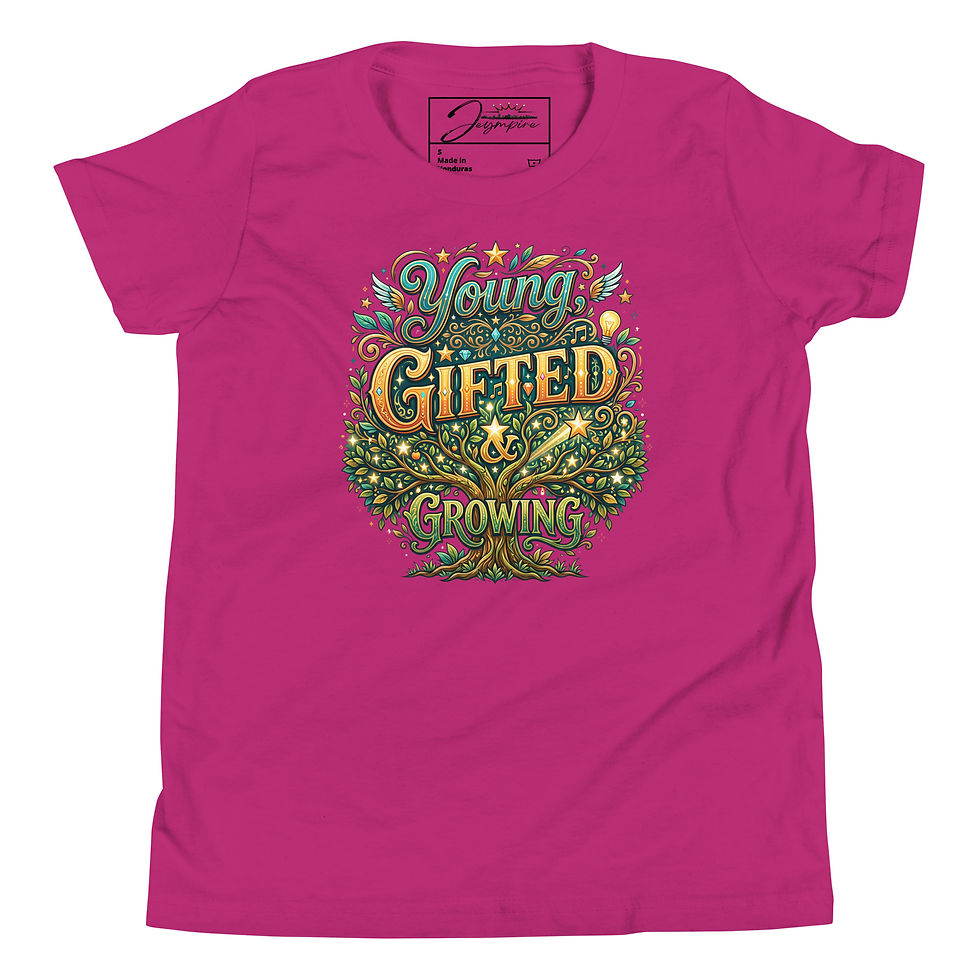 Miniatura: "Young Gifted & Growing" Unisex Youth Short Sleeve Graphic T-Shirt