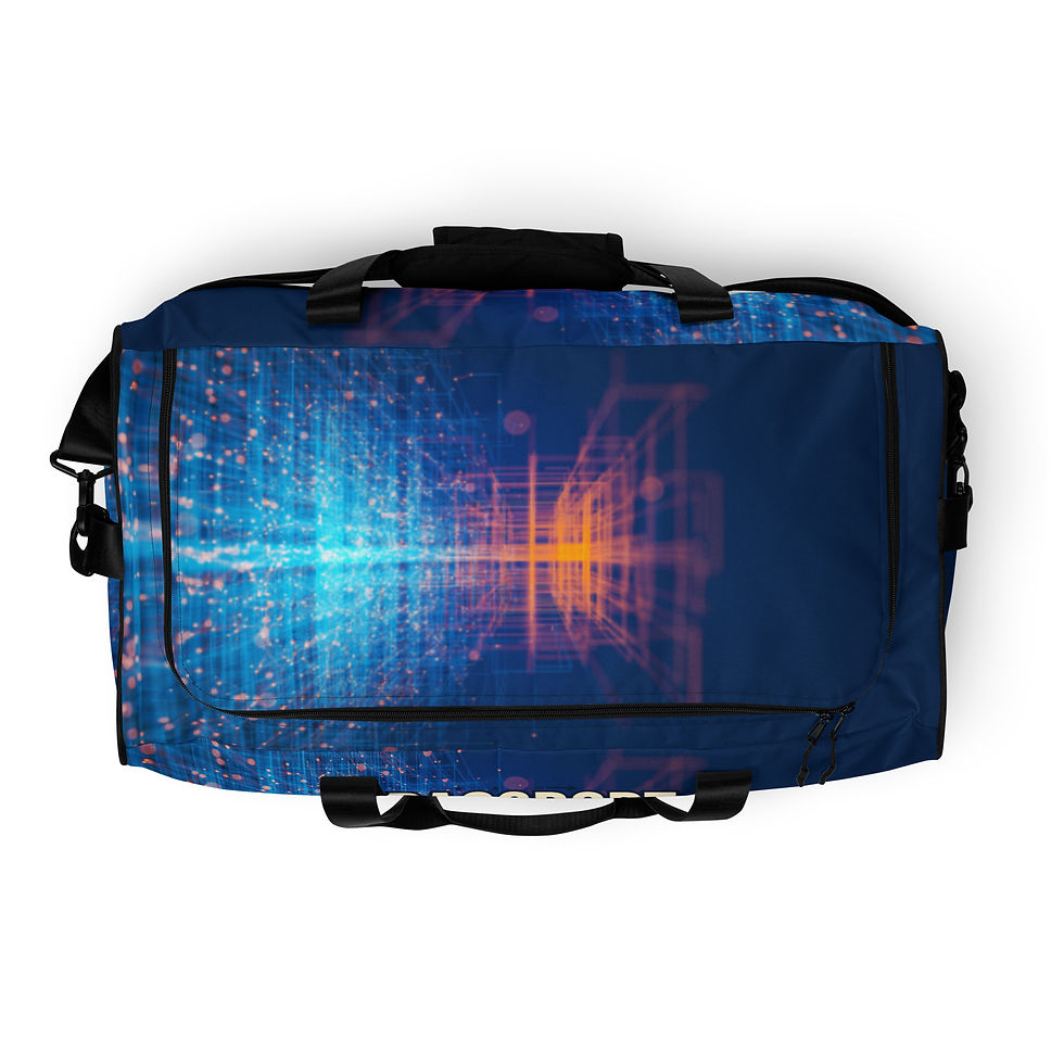 Miniatura: "Passport Ready" Neon Circuit Duffle Bag