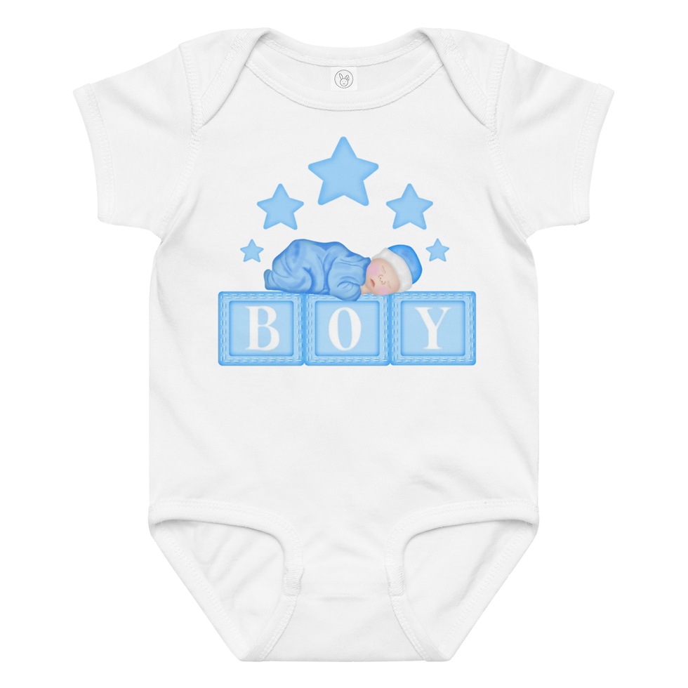 Miniatura: "Boy Blocks" Baby Jersey Bodysuit