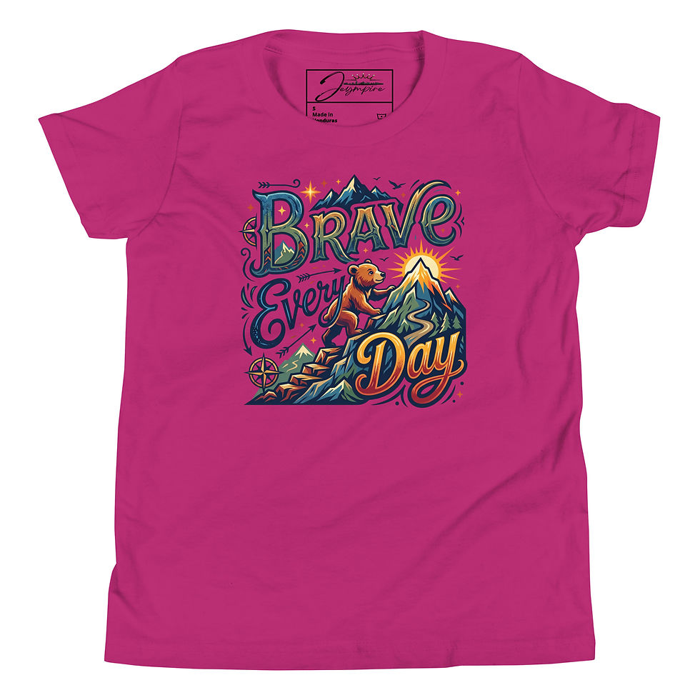 Thumbnail: "Brave Every Day" Boys' Youth Short Sleeve Graphic T-Shirt