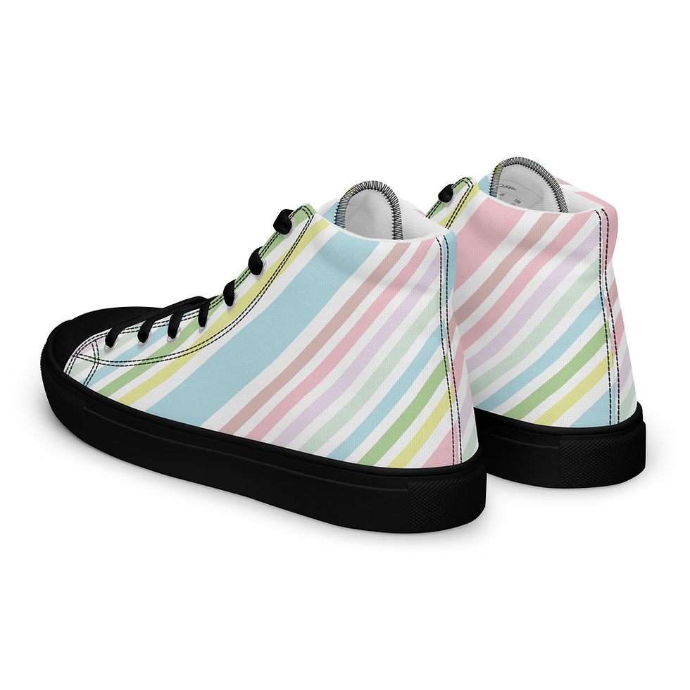 Thumbnail: "Pastel Prism" Juniors/Men's High-Top Canvas Sneakers
