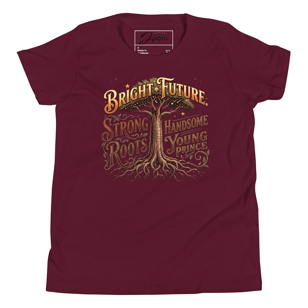 Thumbnail: "Bright Future, Strong Roots." Unisex Youth Short Sleeve Graphic T-Shirt