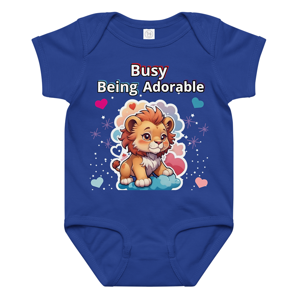 Miniatura: "Busy Being Adorable" Baby Jersey Bodysuit