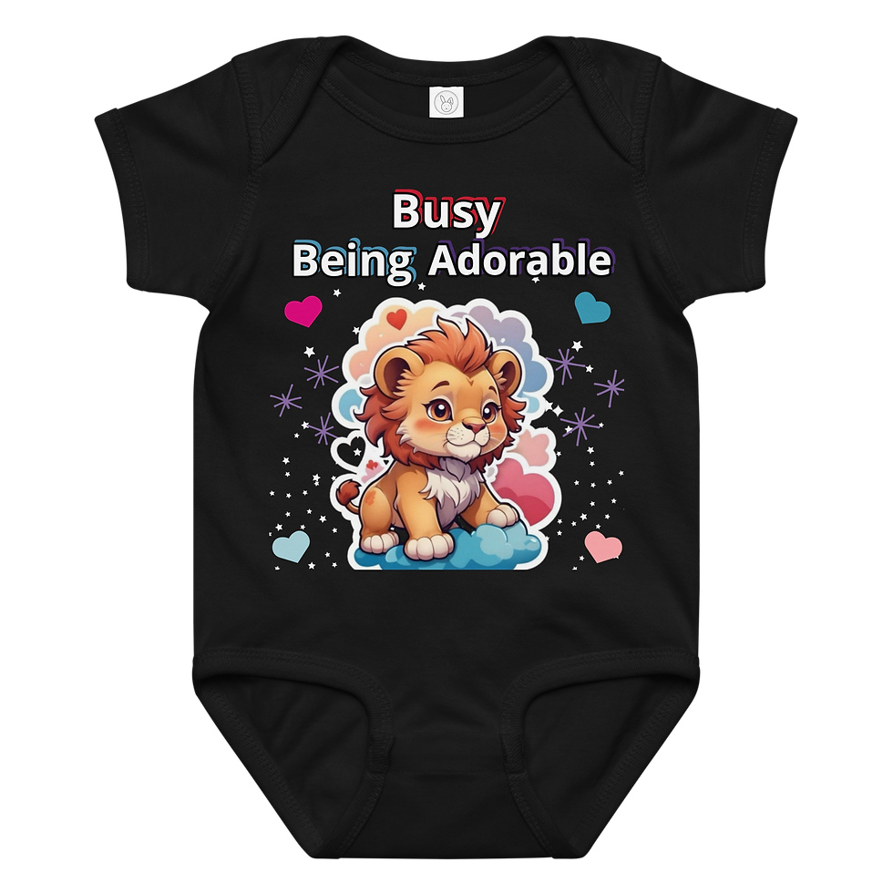 Miniatura: "Busy Being Adorable" Baby Jersey Bodysuit