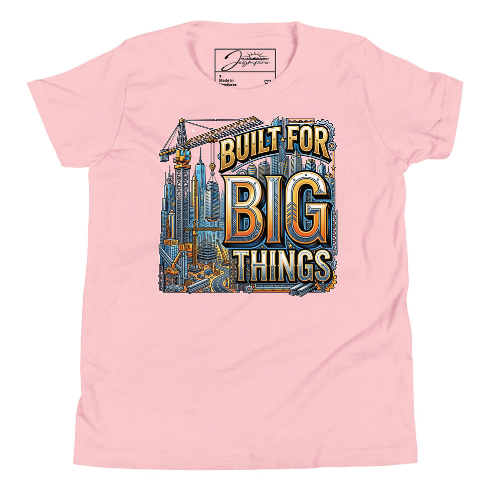 Miniatura: "Built For Big Things" Unisex Youth Short Sleeve Graphic T-Shirt