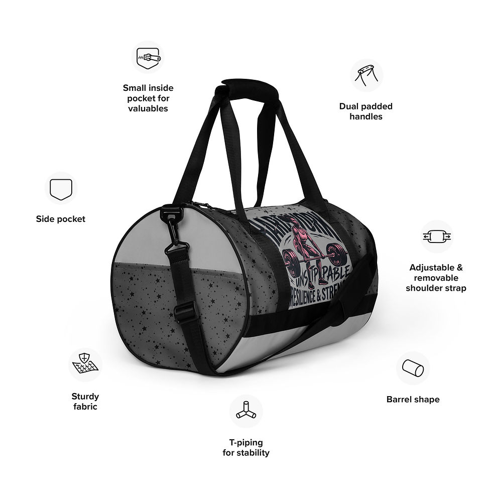 Thumbnail: "Hard Work, Unstoppable Resilience & Strength" Gym Bag