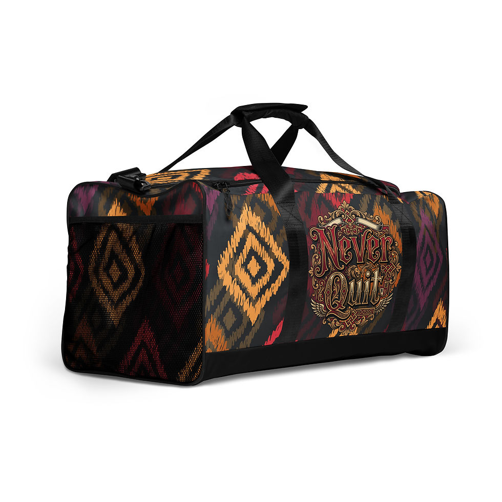 Miniatura: "Never Quit" Prism Glow Duffle Bag