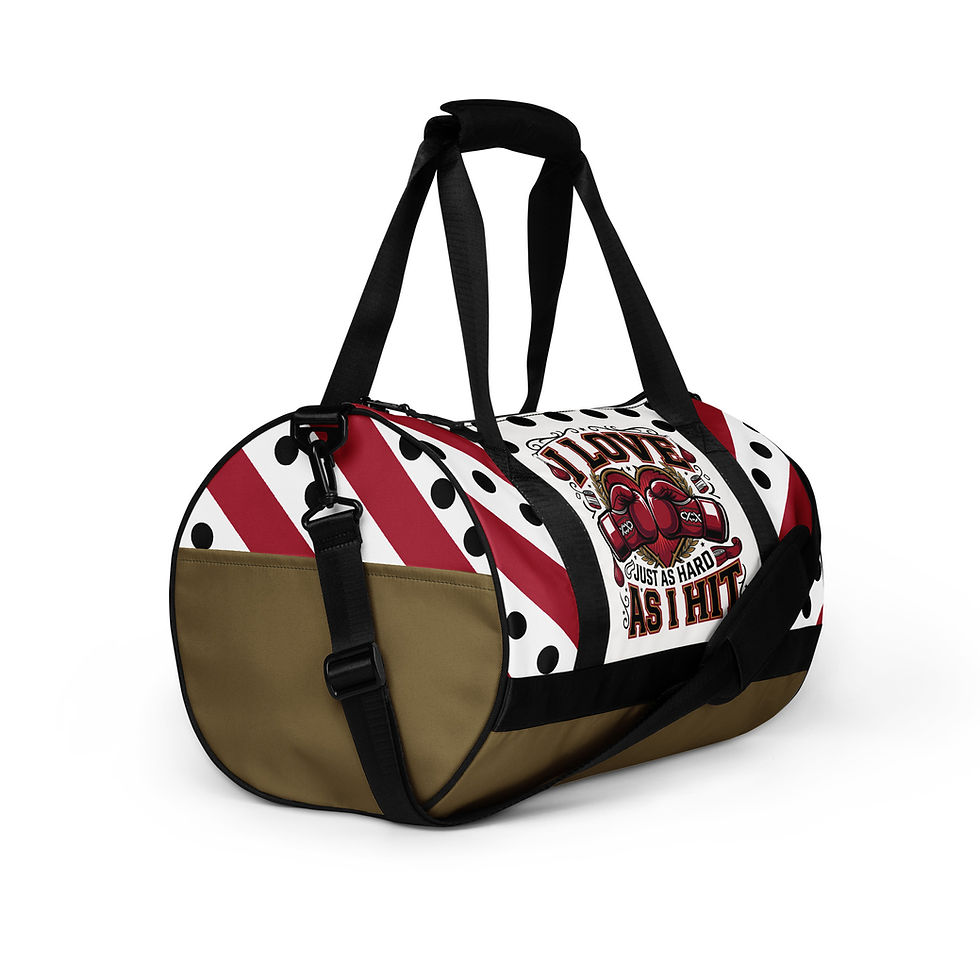 Thumbnail: "I Love Just As Hard As I Hit" Gym Bag