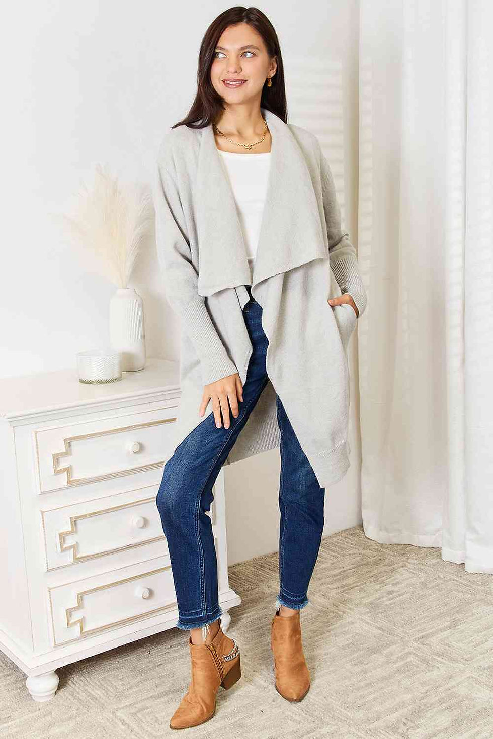 Thumbnail: Duster Cardigan with Pockets-
