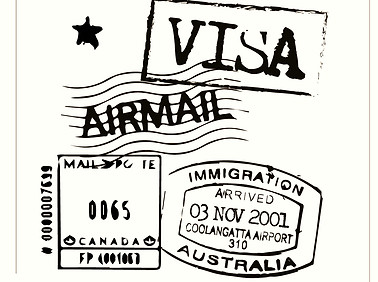 image représentant des tampons de visa pour le droit au voyage
