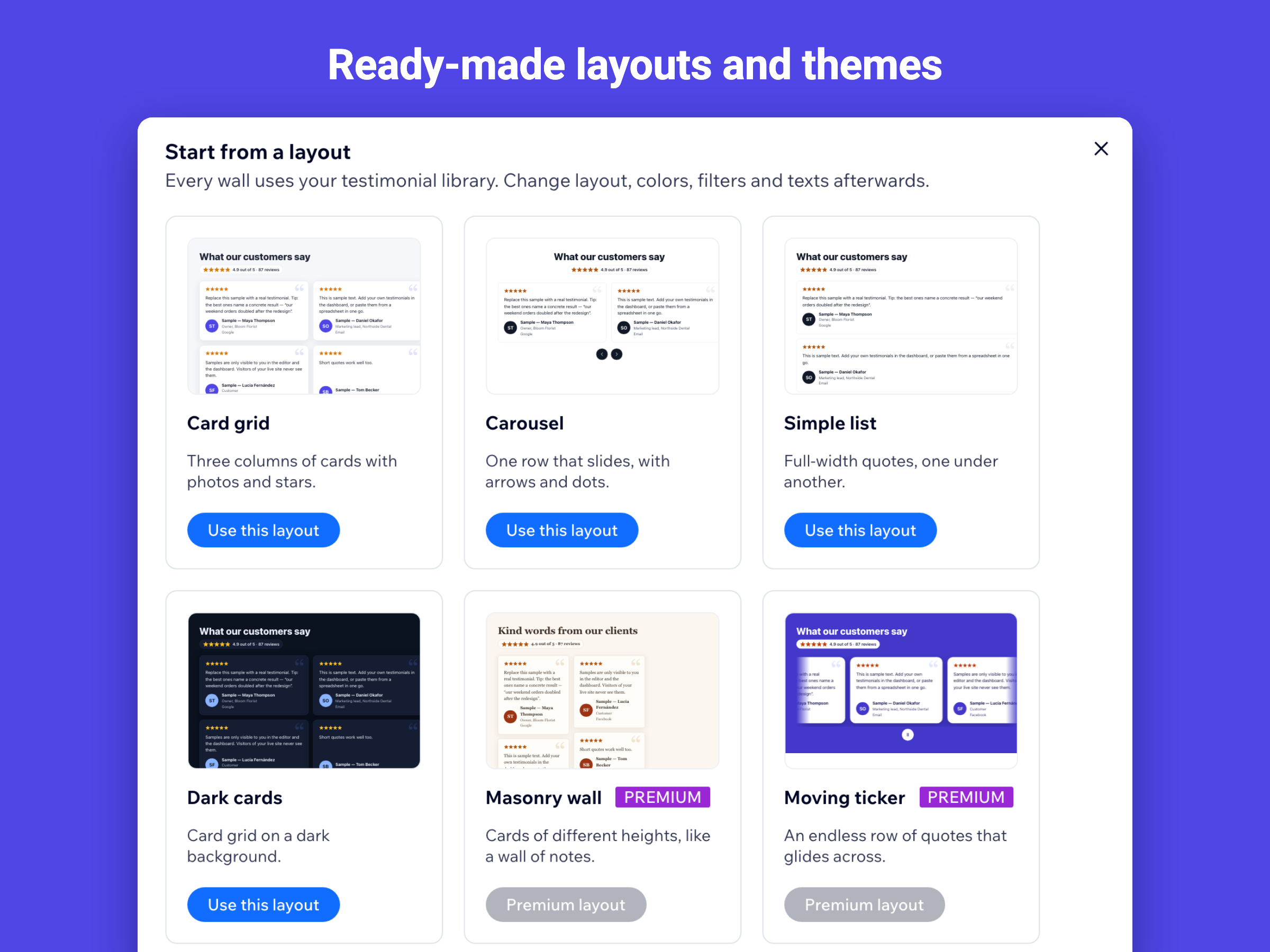Testimonials Wall & Slider screenshot 4