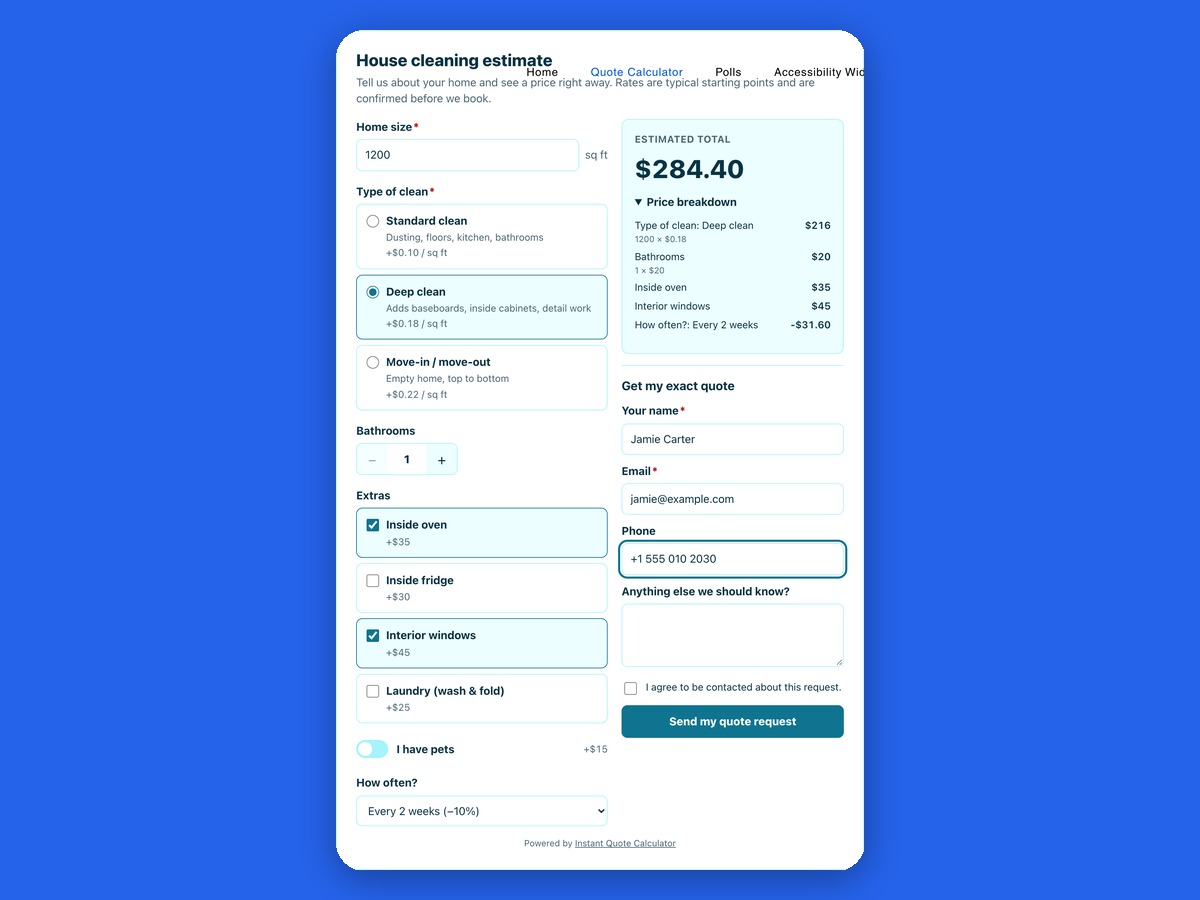 Instant Quote Calculator screenshot 3