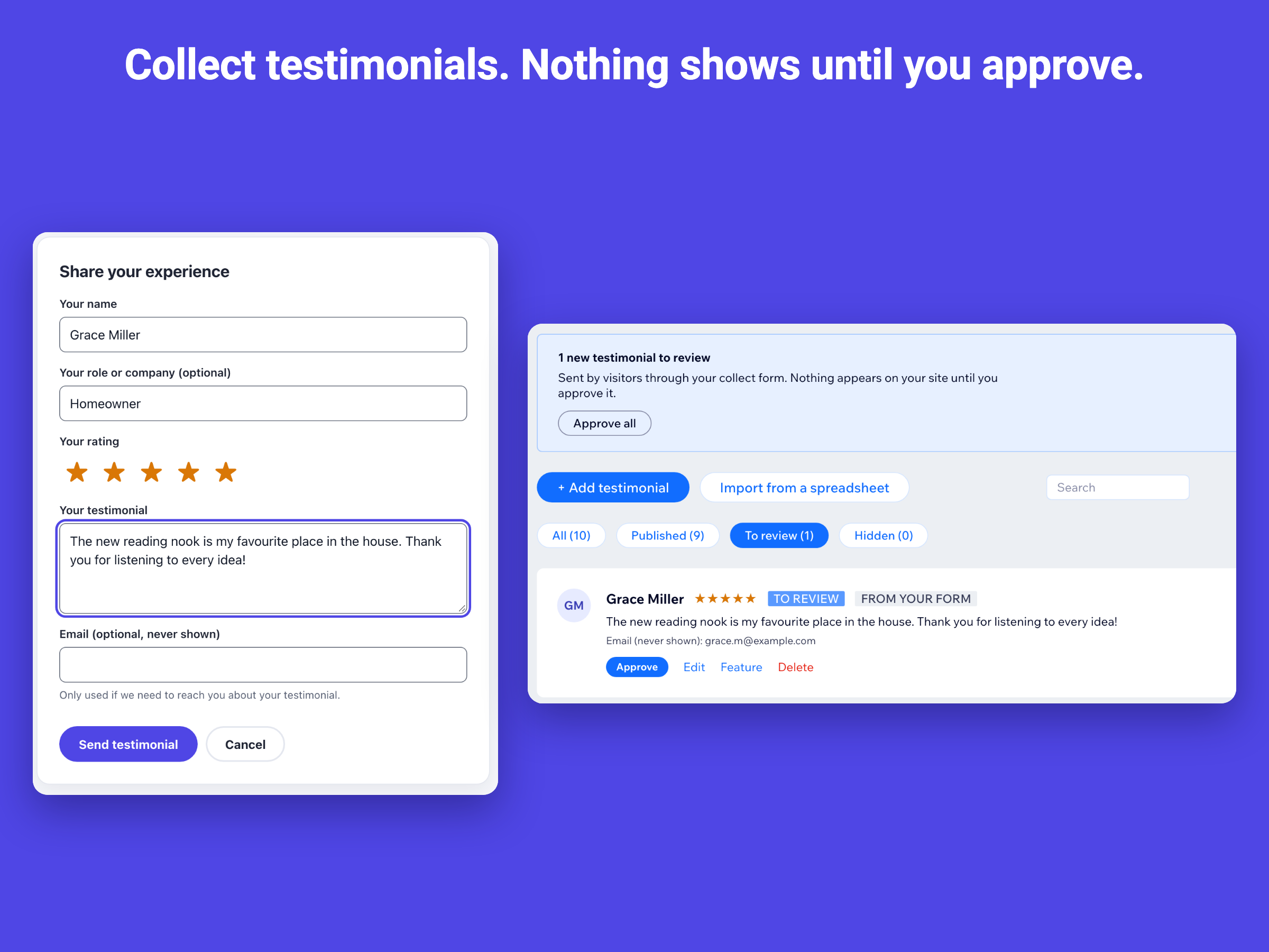 Testimonials Wall & Slider screenshot 2