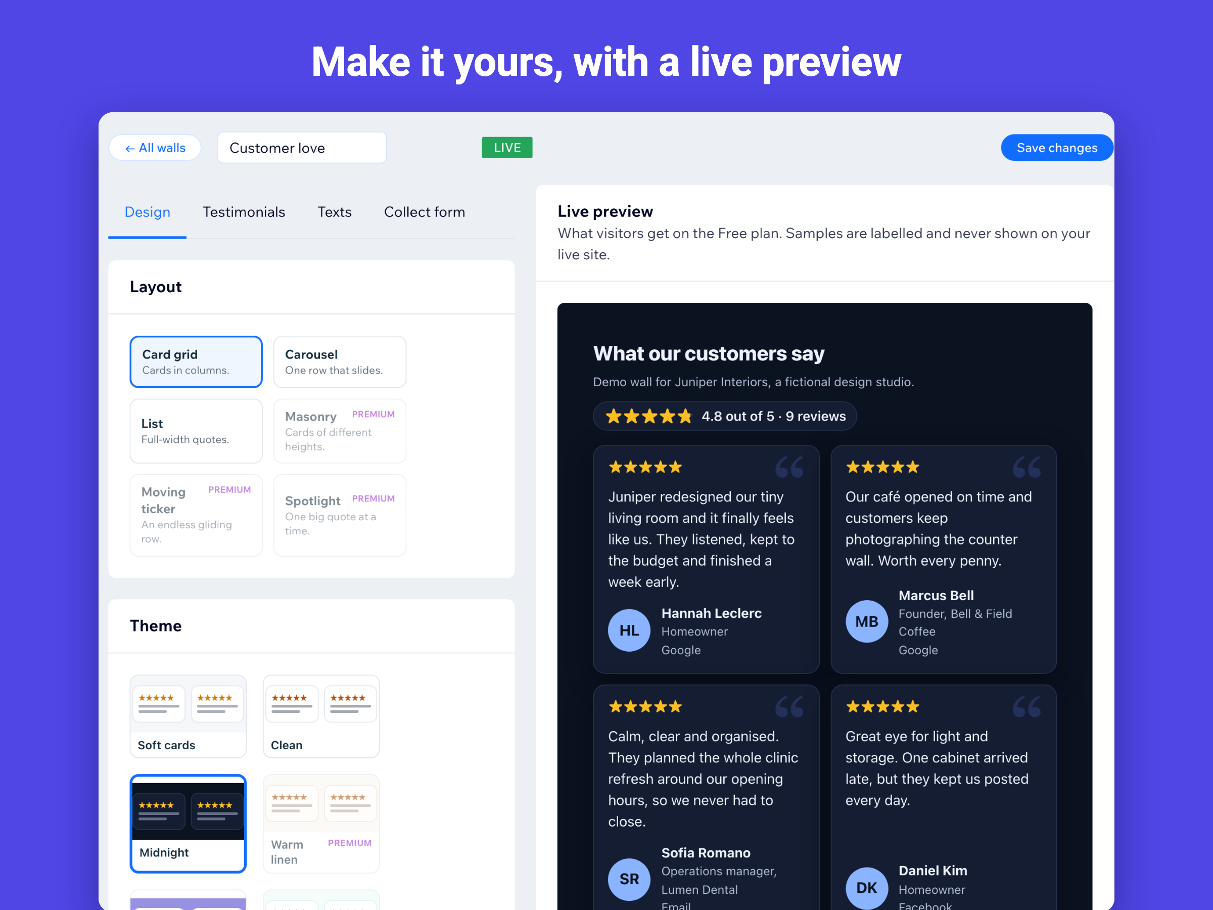 Testimonials Wall & Slider screenshot 5