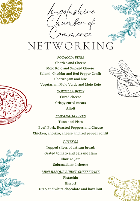A corporate event catering menu by Castiza