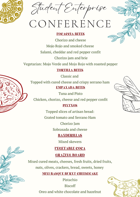 A corporate event catering menu by Castiza