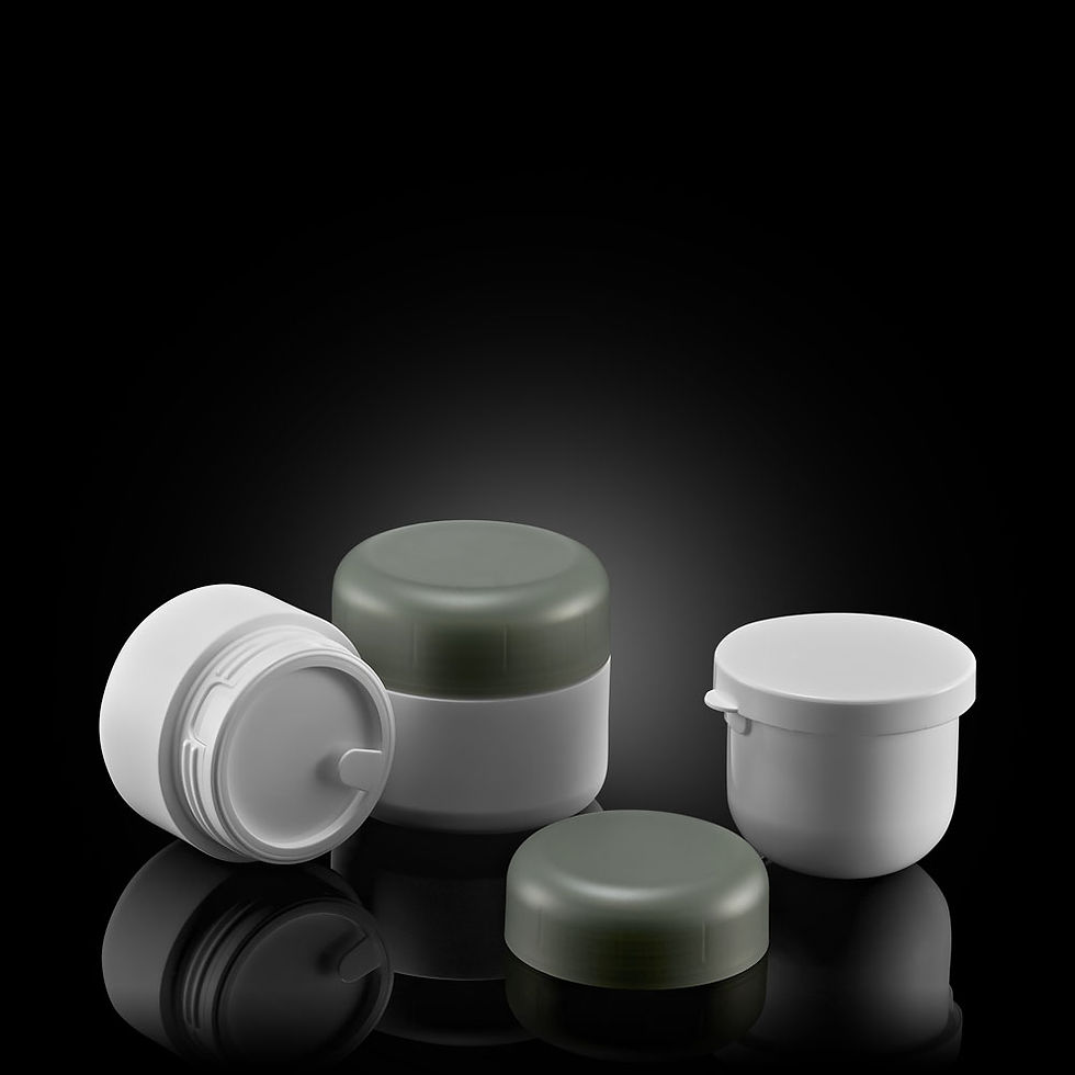 Thumbnail: group of 2 sizes Refillable Cream Jar PP/PCR-Mono Material Skincare Containers