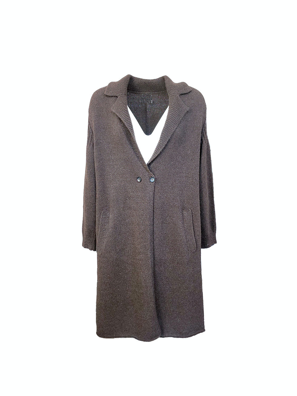 Miniature : Manteau oversize en laine de yak pour femme Nemas de teinte naturelle - Chaud, léger, doux