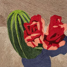 Embroidery thread artwork, Big Bend Bloom 3, 2023, by Elizabeth Conley of Elizabeth Conley Studio. When the image is clicked on, it leads to a page with more details about this artwork.
