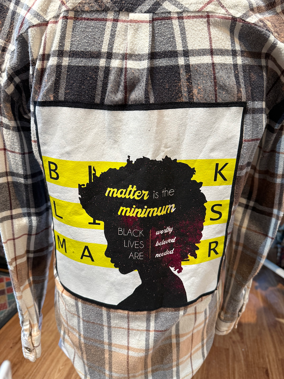 Thumbnail: OOAK Upcycled Bleached Flannel - Black Lives Matter - Adult Small