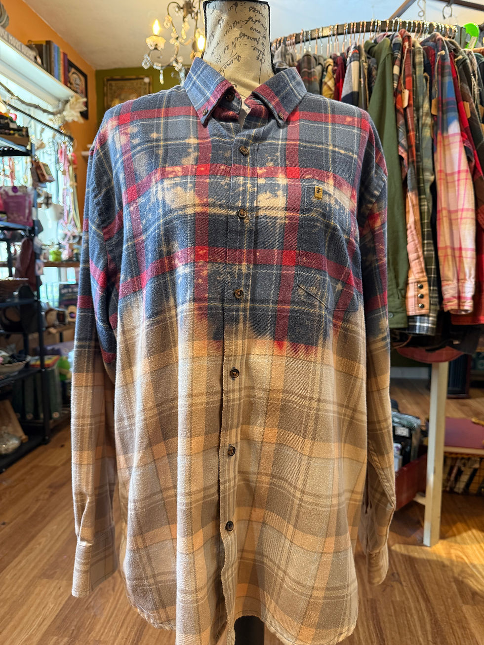 Thumbnail: OOAK Upcycled Bleached Flannel - Pink Floyd - Adult XL