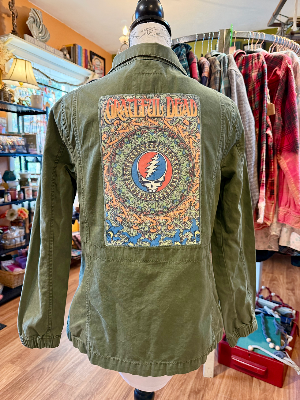 Thumbnail: OOAK Upcycled Jacket - Grateful Dead - Art Nouveau - Adult Small