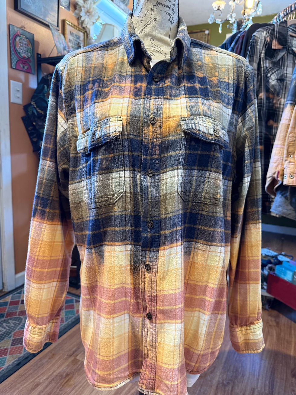 Thumbnail: OOAK Upcycled Bleached Flannel - Chevy Camaro - Adult XL
