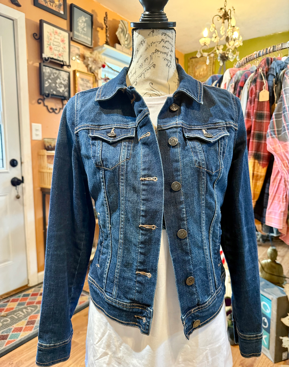 Thumbnail: Upcycled Denim Jacket - Nirvana - Adult X Small