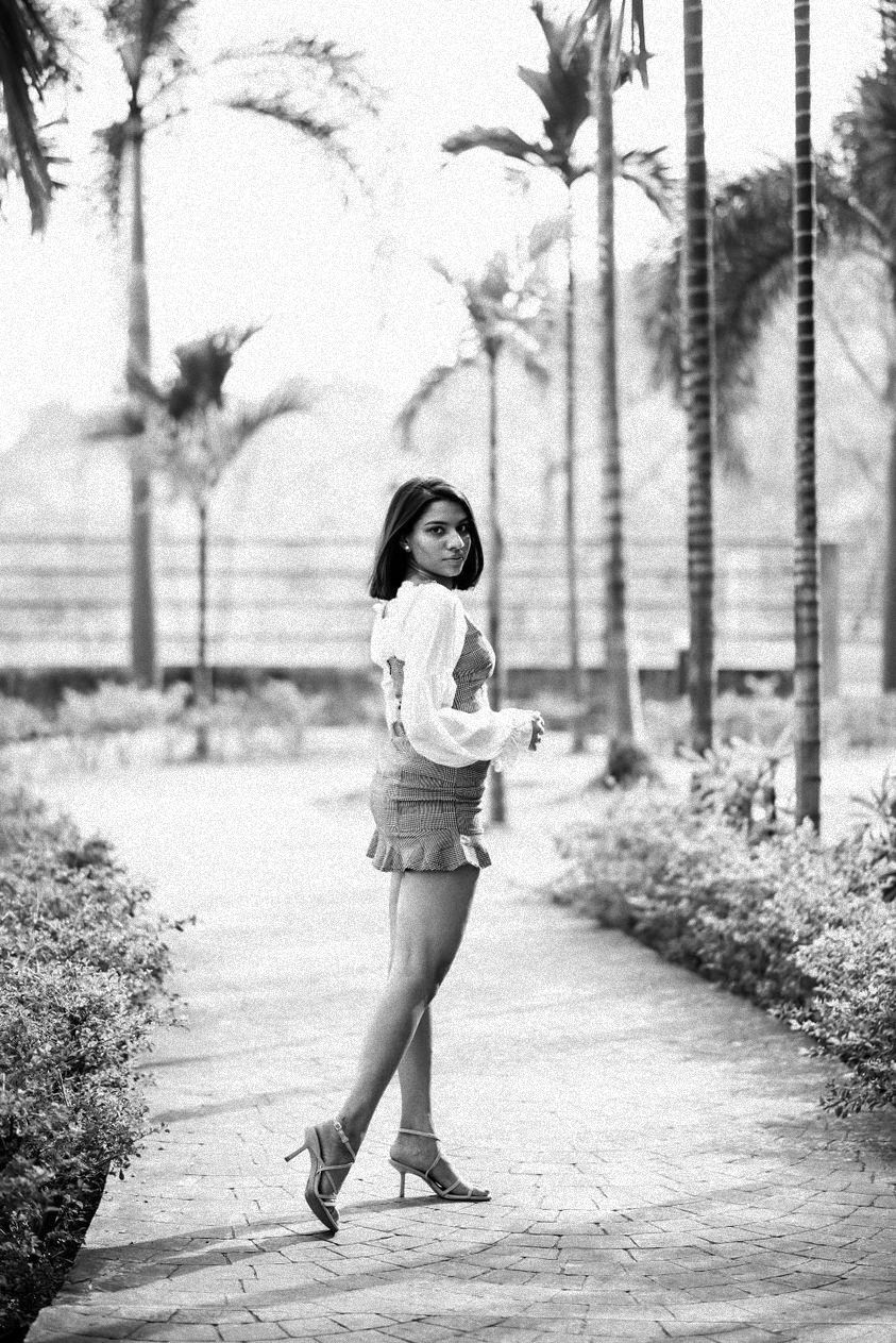 Black and white image with Just Jessie website designer portrait.