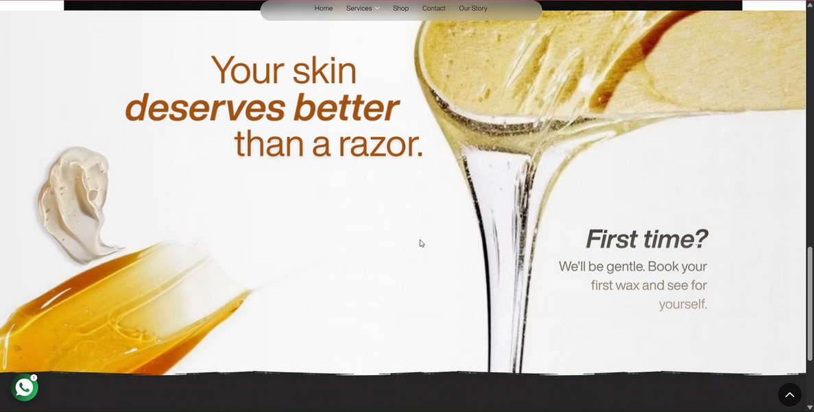 Beauty salon website design your skin deserves better than a razor headline section