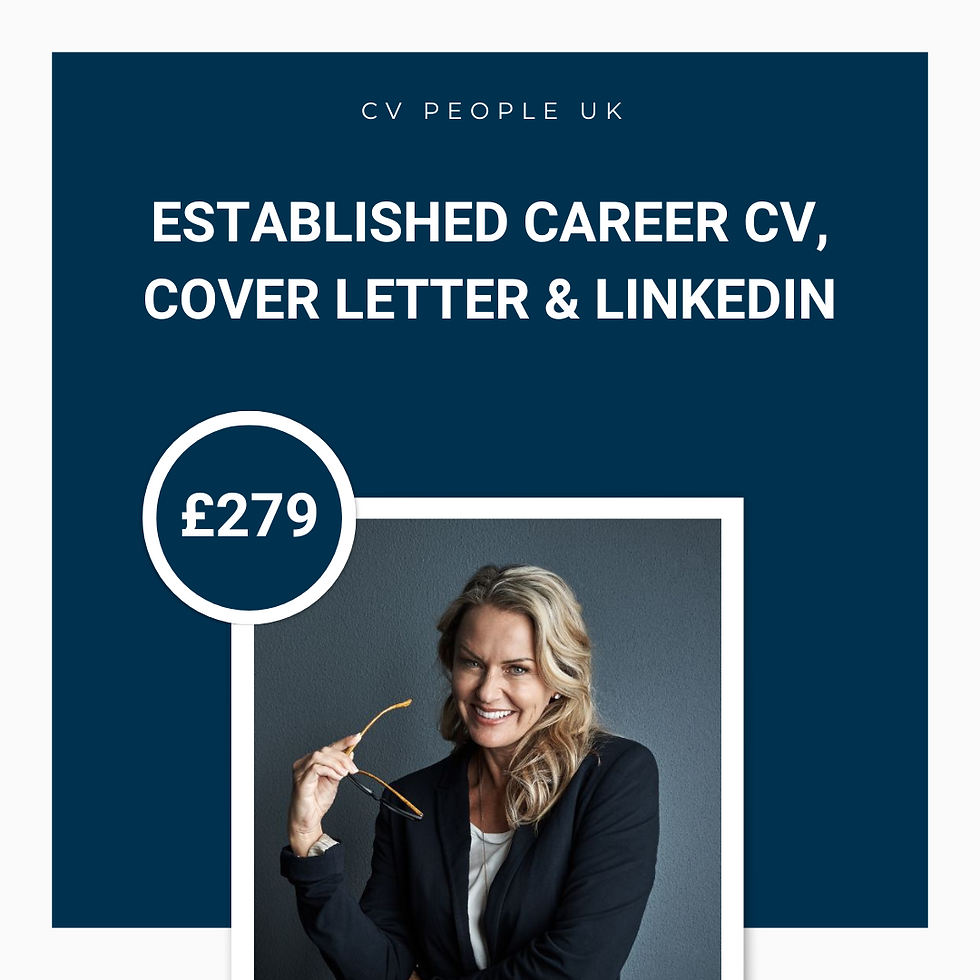 Established Career CV, Cover Letter & LinkedIn