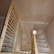 New staircase from above, leading to new loft conversion.