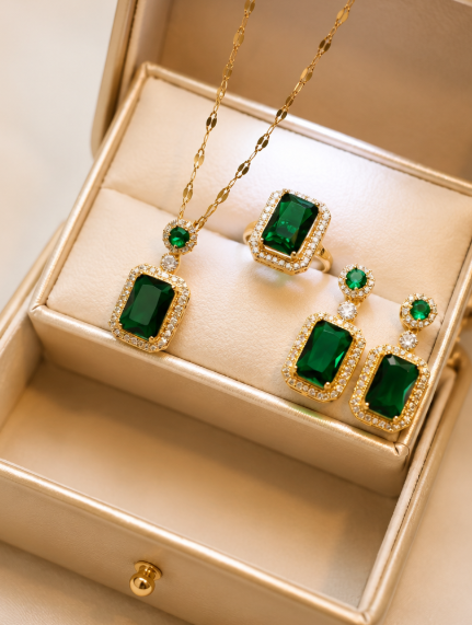 Set Exquisite Quadrate Rhinestone