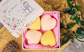Handmade heart-shaped soaps from France