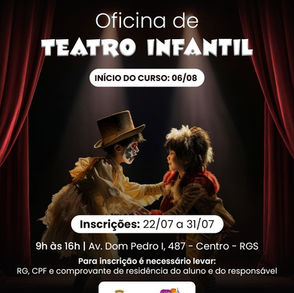 Rio Grande da Serra abre inscrições para Oficina de Teatro Infantil