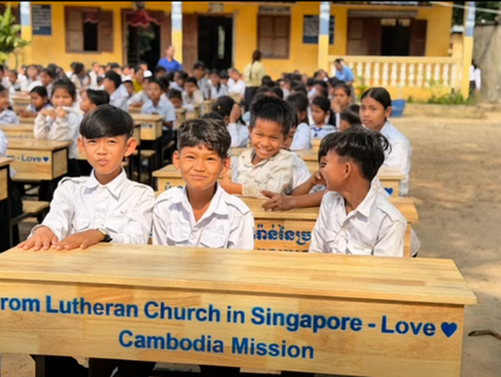 Tables for students in Cambodia
