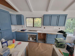 Finished kitchen renovation with custom cabinets