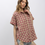 Thumbnail: Oversize Short Sleeve Button Up Top with Raw Hemlines