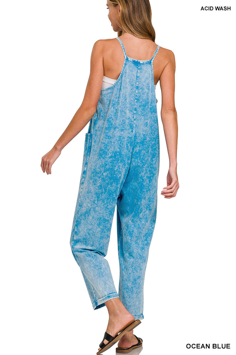 Thumbnail: Acid Washed Jumpsuit with Pockets