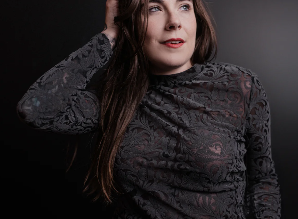 Tooled Leather Print Mesh Top