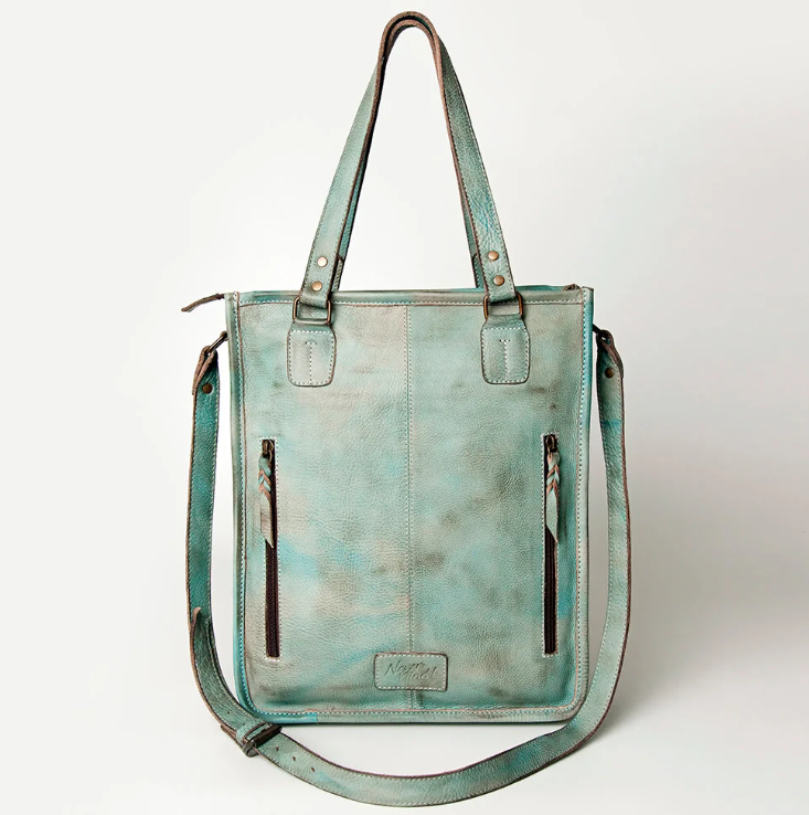 Thumbnail: Genuine Leather Tote Bag with Stud Details