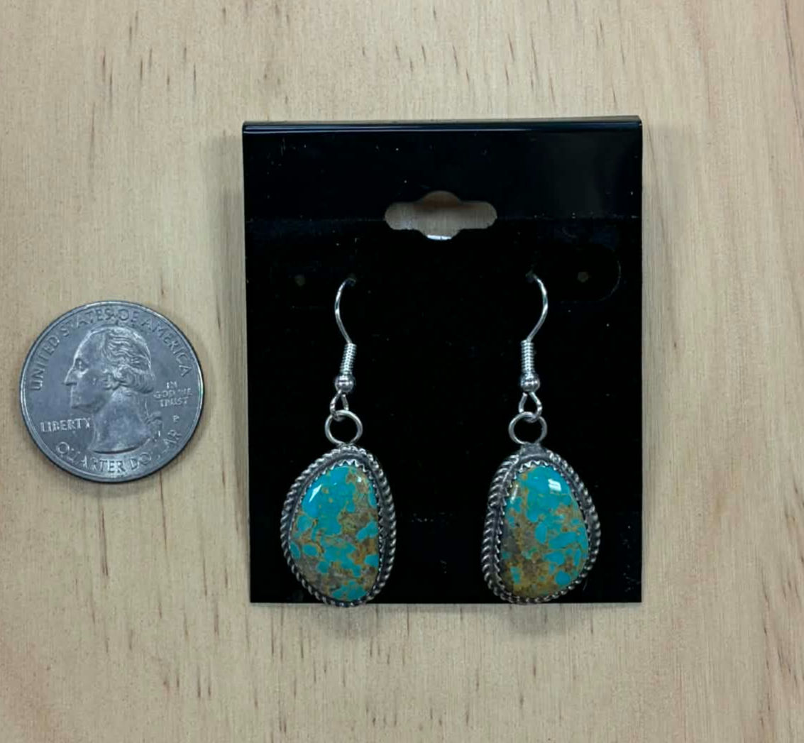 Sterling Silver and Kingman Turquoise Earrings