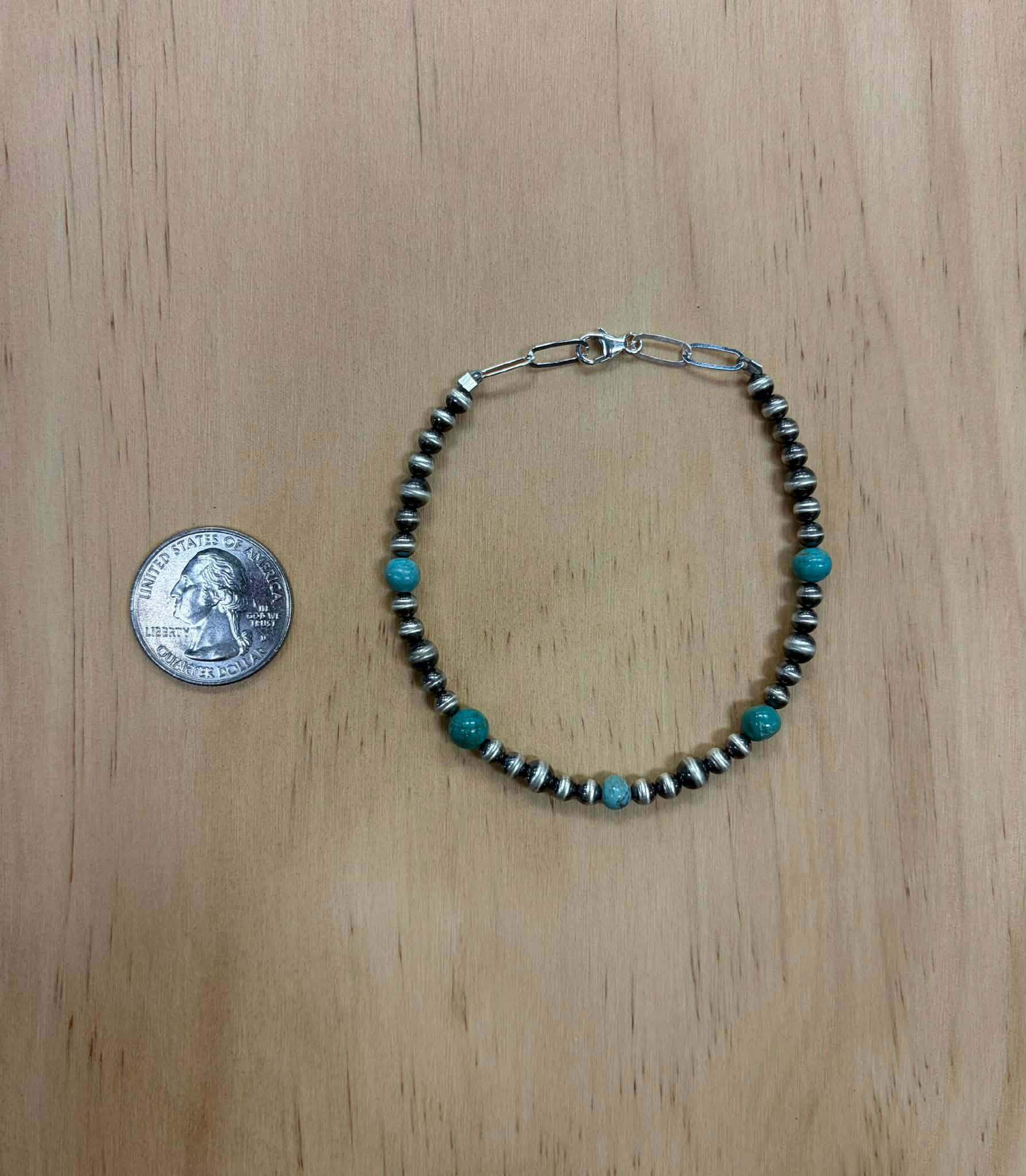 Sterling Pearl & Turquoise Bracelet