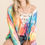 Thumbnail: Tie-Dye V-Neck Top with Lace-Up Front