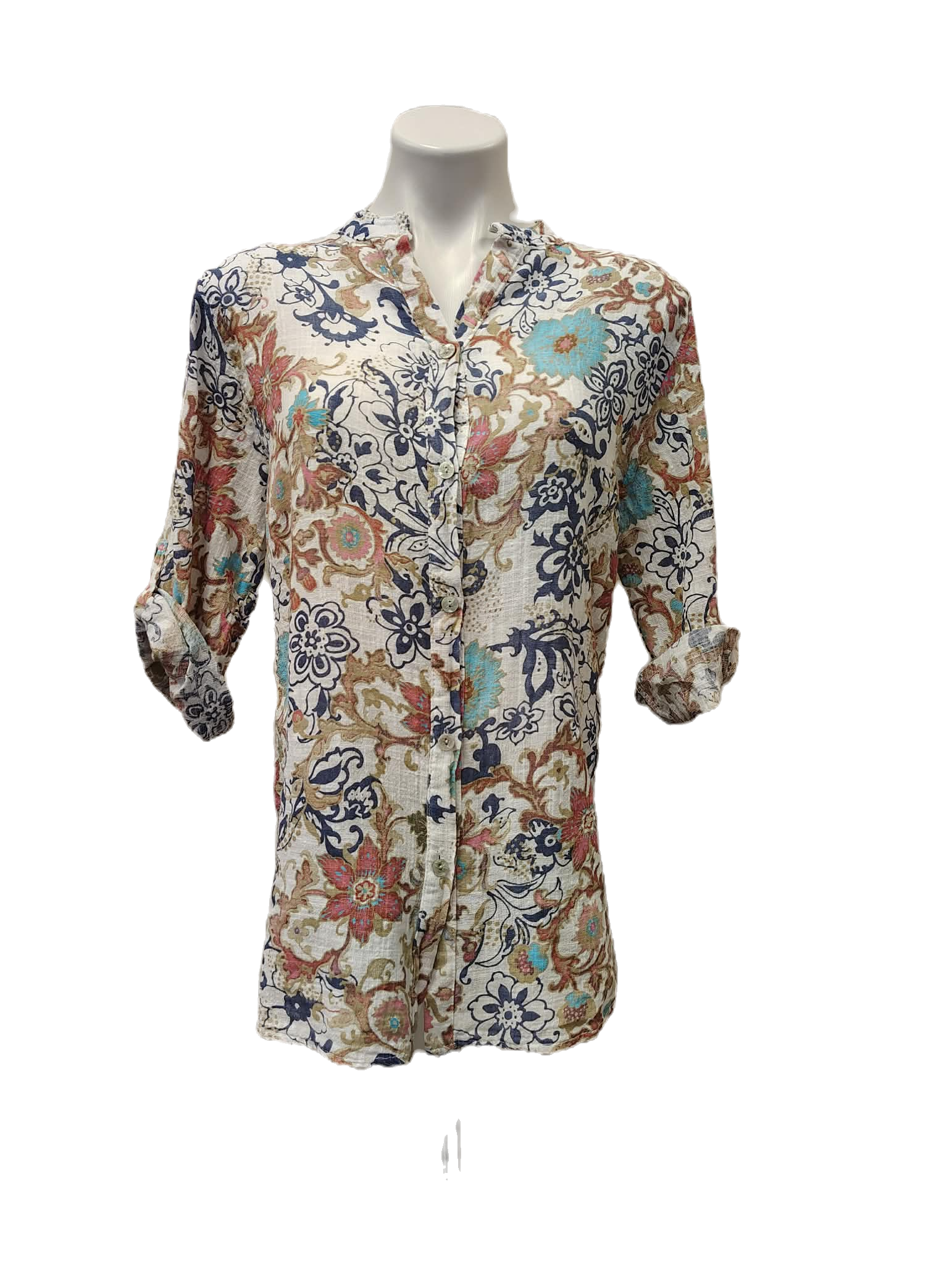 Cotton Gauze Button Up Top