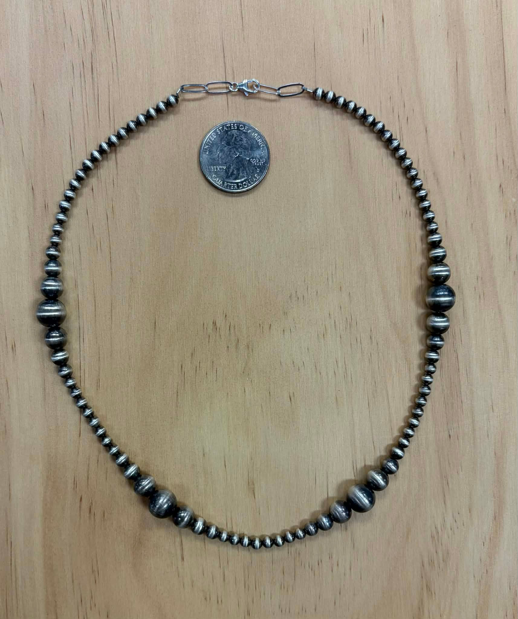 Graduated Sterling Silver Navajo Pearls - 18"
