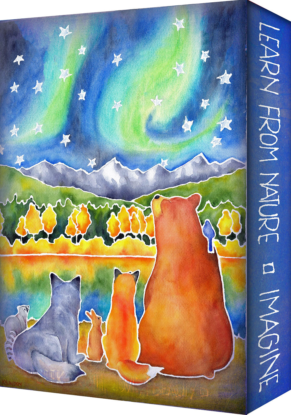 "Drawn to the Lights" - Metal 3D Box Wall Art - Print by Karen Savory