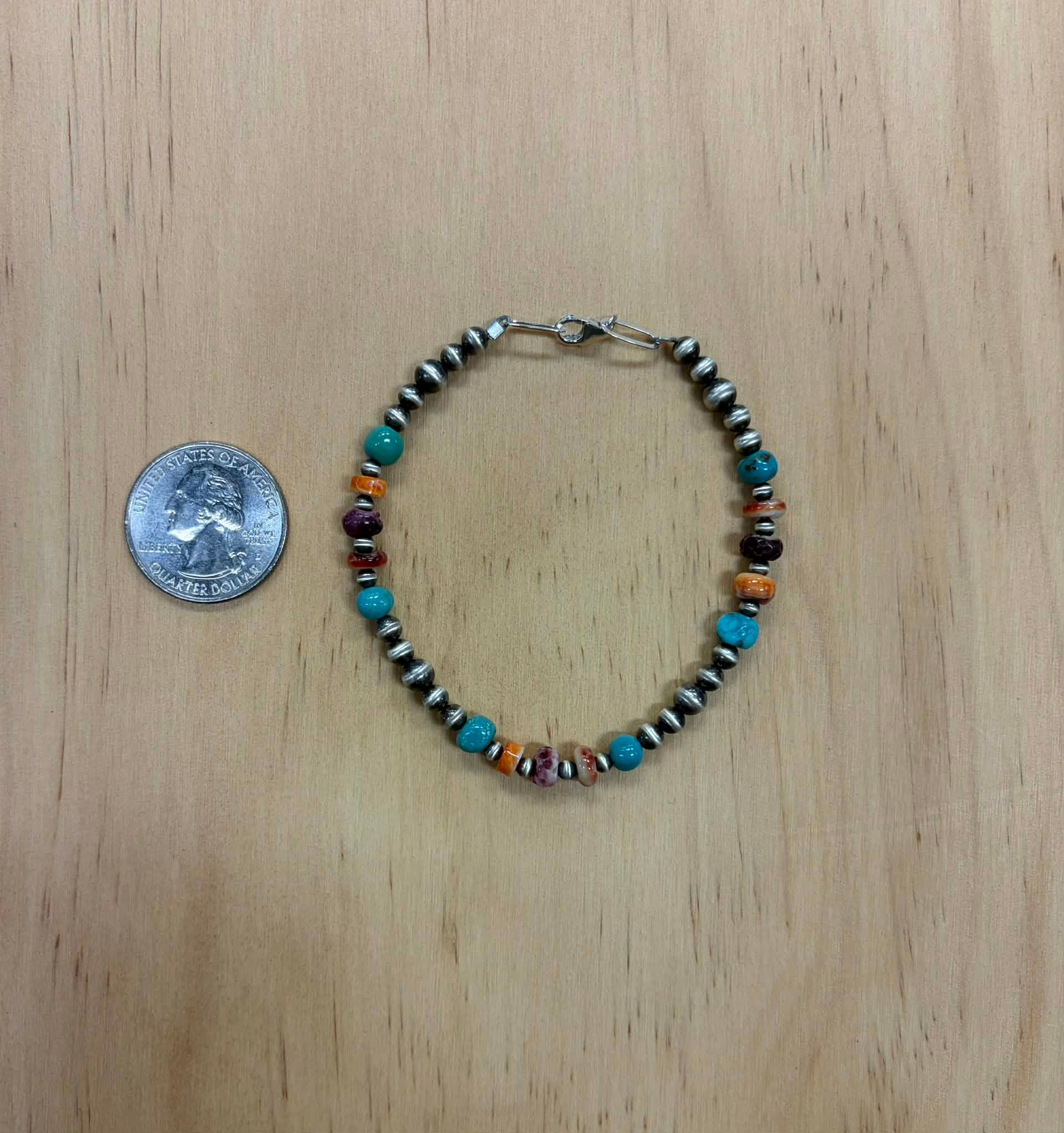 Confetti Spiny Oyster/Turquoise Bracelet