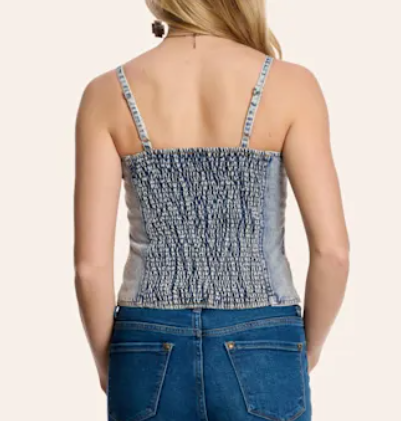 Thumbnail: Pinstripe Embroidered Demin Tank Top